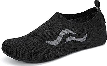 SAGUARO Zapatillas de Estar por Casa Hombre Mujer Zapatos de Casa Ligero Comodas Pantuflas Flexible Antideslizante, Negro 44/45 EU