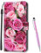 MadBee Compatible with iPhone 11 Pro Max Case 6.5 Inch, Full Body Colorful Pattern Design Flip Magnetic Detachable PU Leather Wallet Case Cover for iPhone 11 Pro Max (Rose B)