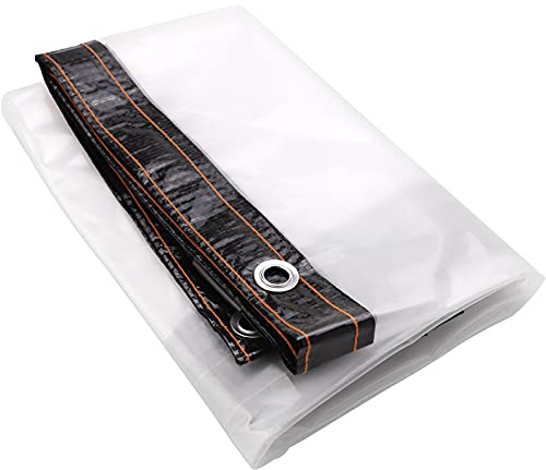 KHBNHJ Abdeckplane, transparent, staubdicht, wasserdicht, dick, mit Metallösen, Markisenüberdachung, Terrassenzelt, Abdeckplane zum Abdecken von Garten, Pflanze, Gewächshaus, 1,5 m