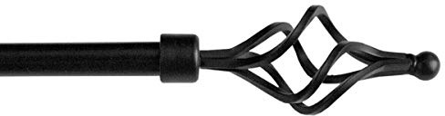 Bastone Tenda Ferro Estendibile Asta Scorritenda Anelli mod.BASTONE TENDA VORTICE 160-300 NERO
