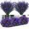 NANQWIN Artificial Flowers,12 Bundles Artificial Shrubs Bushes,Fake Flowers UV Faux Plants,Faux Plants Outdoor - Artificial Outdoor Flowers for Home Garden Wedding (purple)