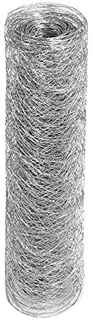 BingoPaw Chicken Wire Mesh Fence: 1m x 25m Coated Steel Metal Galvanized Lightweight Garden Netting Fencing Roll for Rabbit Chicken Dogs