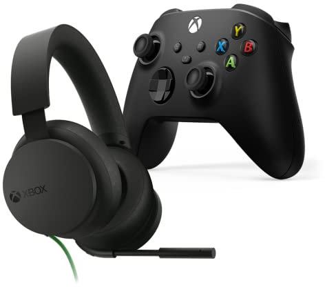 Xbox Wireless Controller – Carbon Black + Xbox Stereo Headset