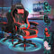 ELFORDSON Gaming Chair with 2-Point Massage Cushion, Computer Chairs for Home Office, Head Pillow High Back 150° Recliner, for Kids Adults, Red and Black