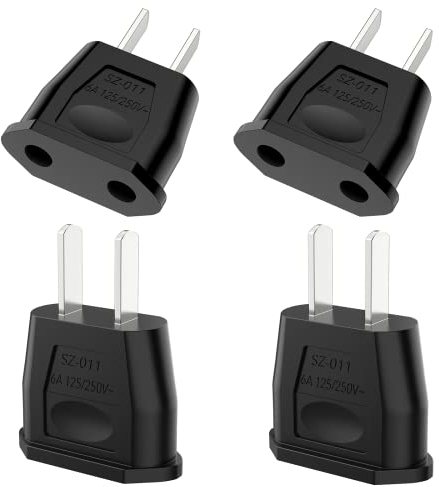 VIEVRE 4 Stück Adapter USA,Reiseadapter USA,Stecker Japan,EU to US Adapter,Adapter USA Deutschland Stecker,Deutschland auf US/China/Japan/Kanada/Mexiko Universaladapter für Geräte mit USA-Netzteil