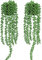 Floweroyal 2pcs Fake Hanging Plants Fake Potted String of Pearls Succulent Plants Small Faux Plants for Indoor Outdoor Shelf Wall Decor