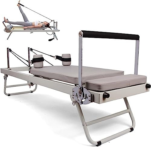 Faltbare Pilates Reformer Maschine, Pilates Reformer Maschine Ausrüstung für Zuhause, Übung Yoga Ausrüstung, Multifunktionales faltbares Yoga Bett, Einstellbare Intensität Pilates Bett