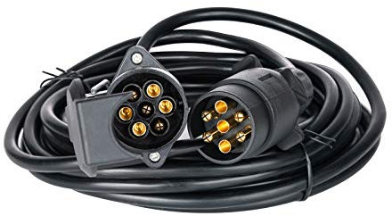 XUEYI 6M Cavo Prolunga Rimorchio 7 Poli, con Spina e Presa 7 Poli, 12V Prolunga Cavo per Rimorchio 7 Poli, Spina Rimorchio Maschio e Femmina 7 Poli, con Cavo Prolunga, per Caravan Camion RV