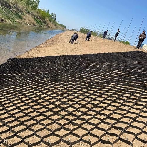 LNNW Géocellule de stabilisation du sol à grille de gravier, stabilisateur de grille de gravier extérieur, grilles de protection du sol Pour serre, pelouse, pente, allée, jardin ( Size : 6m x 10m (19.
