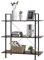 HOMASIS 3 stufiges Regal, Bücherregal aus Holz & Metall, Standregal im Industriellstil, Raumteiler für Wohnzimmer, Schlafzimmer, Arbeitiszimmer, 90 x 36 x 99 cm, Braun & Schwarz