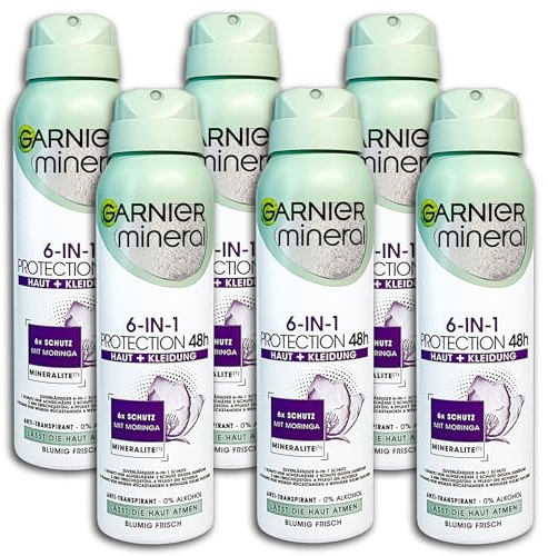 6 er Pack Loreal Mineral 6 in 1 Protection Antitranspirant Deospray 6 x 150 ml