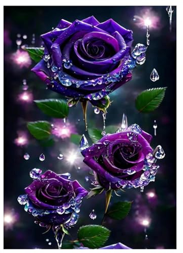 MytaYt Diamond Painting Rose Diamant Painting Bilder 5D Diamond Painting Gefrorene Rose Diamant Painting für Wohnzimmer Schlafzimmer Wand Dekoration (30 x 40 cm)