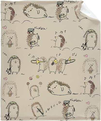 Kuscheldecke 80 x 150 cm 3D Igel Decke Flanell Fleecedecke Weich Warm Flauschig kuscheldecken Karikatur Wohndecke Decken für Sofadecke Couchdecke, Kinder Erwachsene L1959