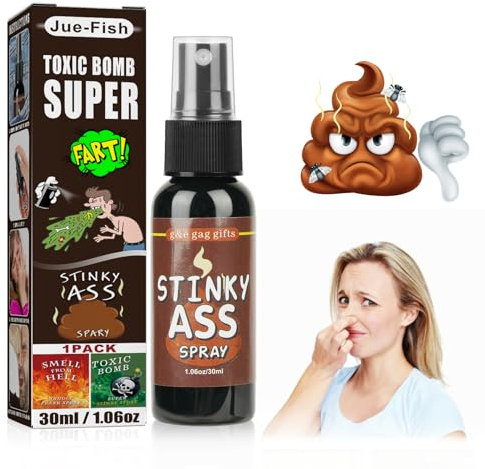 OSDUE Spray Fetido Bombas Fetidas, 30ml Spray de Olor de Broma, Juguete Divertido para Niños y Adultos, Juguete de Fiesta, Juguete de Broma de Olor, Súper Duradero - Olor a Caca
