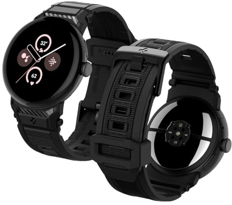 Spigen Cinturino Rugged Band Compatibile con Google Pixel Watch 4/3/2/1 41mm (2025/2024/2023/2022) - Nero Opaco