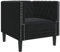 vidaXL Chesterfield Sessel, Loungesessel mit Knopfheftung, Polstersessel Relaxsessel für Wohnzimmer, Clubsessel Cocktailsessel Sofa, Schwarz Samt