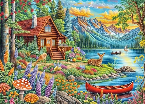 Puzzles 1000 Pieces for Adults jigsaw puzzles for adults 1000 Piece Puzzle Educational Games -Beautiful Valley- Decoration Puzzle