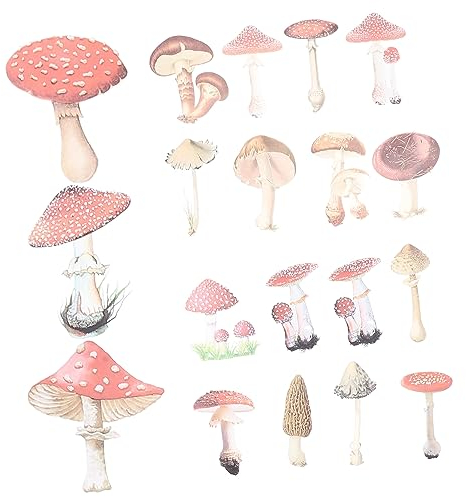 DRESSOOS 40 Stücke Kleine Aufkleber Pilz Laptop Aufkleber Sammelalbum DIY Dekoration Wasserflasche Kühlschrank Gepäck