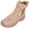 Generico Stivaletto con Pelo Invernale Donna, Stivali con Cerniera Laterale, Stivaletti alla Caviglia, Scarpe Singole per Anfibi, Scarponcini Corti Neri (Beige, 38)