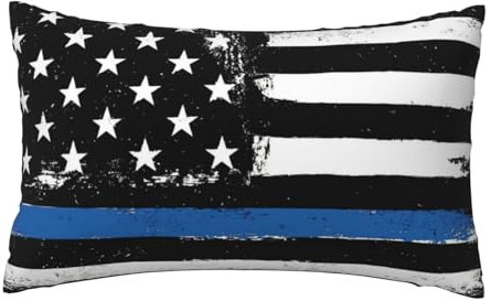 YFSGDLBN Dekorativer Kissenbezug, Motiv: USA-Flagge, bedruckt, 30,5 x 50,8 cm, Blau