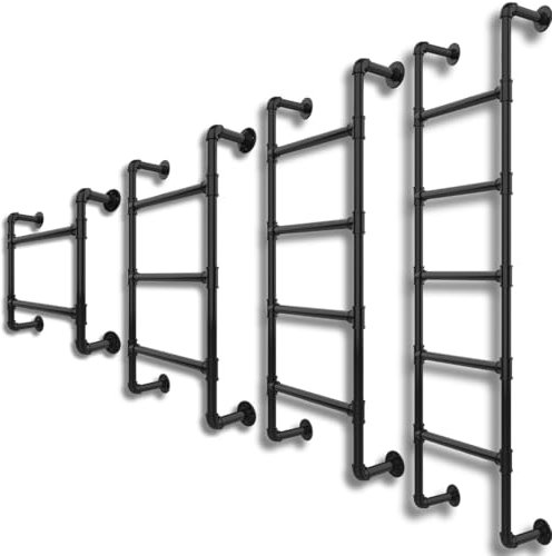 ISOP 5-Rung Wall-Mounted Ladder - Loft 5 Steps for Dorm Beds - 5 StepLadder for Attic - Window Well Egress Ladders - Wall Mounted Metal Bunk Bed Ladders - Certified & Tested, Rust Resistant