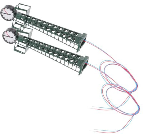 VILLCASE 2stücke Modell Eisenbahn Straßen Lampe Uhr Licht Skala Zug Zubehör Für Gebäudelayouts Dioramalichter Mit Gitterbeleuchtung
