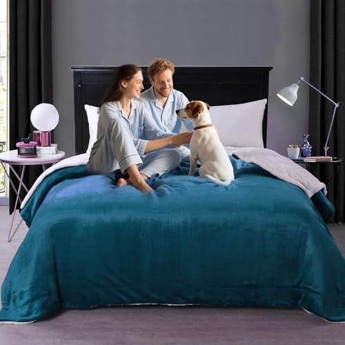 GBYcLyw wasserdichte Decken für Bett Intimität 150x200cm, Waterproof Bettdecke für Paare Erwachsene, wasserdichte Reversible Matratze Oder Möbel Schutz Größe für Königin, König Betten (Blau)