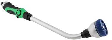 rainfactory Multifunktionaler Garten-Gießstab Lang 45cm mit 8 Sprühmuster – Gartenbrause Metall Frostsicher – Garten Spritze mit Daumensteuerung – Gartenschlauch Aufsatz und Düse für Bewässerung