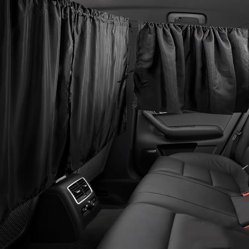 Flaconi 4PCS Autofenster-Sonnenschutz,Auto Trennvorhänge Sonnenschutz für Babys,Heckscheibe Vorhang Trennvorhang Reise Privatsphäre Vorhang Abnehmbarer,Passen Sie die Meisten Autos,SUVs,Wohnmobile