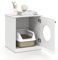 COSTWAY Meuble Litiere Chat en Bois, Grand Trou Ø 25 cm pour Accès, Maison pour Chat, Coussinets Antidérapants, Table d'Appoint, Table de Nuit pour Salon Chambre, 51 x 47 x 57 cm, Blanc
