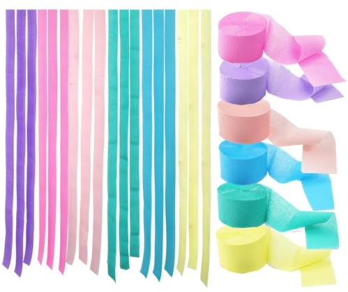 Zyren 6 Rollos Serpentinas Papel Crepé, 4,5cm × 22 m Papel Crepe Colores | Paquete de Serpentinas de Fiesta Decoraciones de Cumpleaños, para Bodas, Carnaval, Celebraciones y Proyectos Creativos