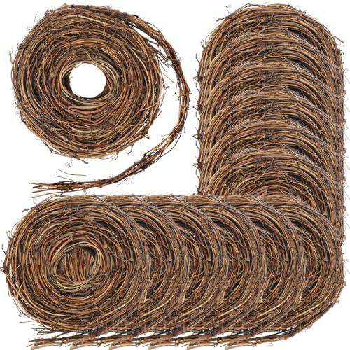 Janinka 12 Pcs Grapevine Garland Natural Grape Vine Wreath for Crafts DIY Twig Garland Rattan Hanging Vine Wreath for Wedding Christmas House Holiday Door Vase Wall Home Decor (180ft)