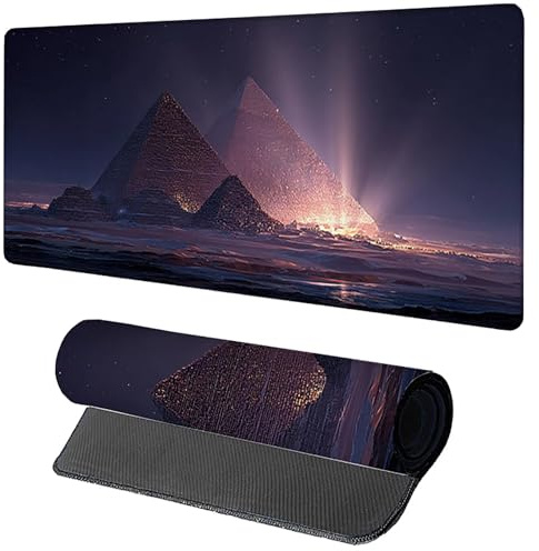Sternenhimmel Gaming Mauspad XXL 1200x600x3mm, Schreibtischunterlage Groß Pyramide, Mauspad mit Rutschfester Gummibasis, Mousepad XXL mit Vernähten Kanten, Desk Mat für PC, Laptop, Gaming Z-4615