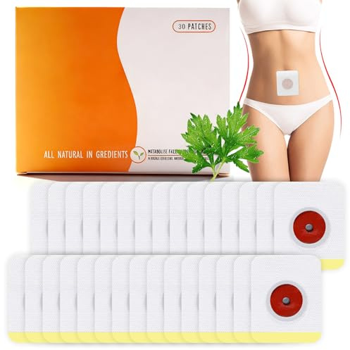 Patch Bien-Être Naturel 30 Pièces – Patchs Abdominaux aux Extraits Végétaux pour le Ventre, Patchs Fins et Discrets, Faciles à Appliquer pour une Routine de Soin Quotidienne