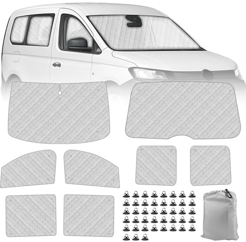 Sonnenschutz Auto Fensterblenden für VW Caddy Life Tramper SWB 2022-2025 | 10-teilig, Sichtschutz UV-Schutz Fenster Verdunkelung, Faltbar Interne Thermomatte Set