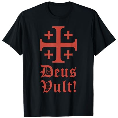 Deus Vult – Jerusalemkreuz T-Shirt