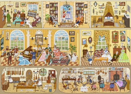 House Concert Jigsaw Puzzles for Adults 1000 Jigsaws | Large Poster Included, Back Letters Hints/A-D Sections, Dust-Free, Finished Size 70×50cm, Family Indoor Activity