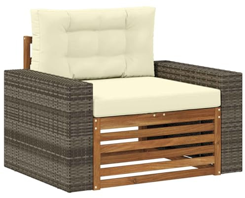 vidaXL Outdoor Mittelsofa Massivholz Akazie Natur, Gartenmöbel, modernes Outdoor-Sofa, modulare Lounge, Elegante Terrassen-Sitze