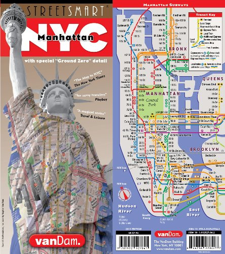 VanDam StreetSmart NYC Karte, Stadt Straßen Karte von Manhattan, NYC, Innenstadt Ausgabe 2017, beschichtete, aufklappbare Reise- und Subway Karte im ... museums, sights, hotels, theaters & ...