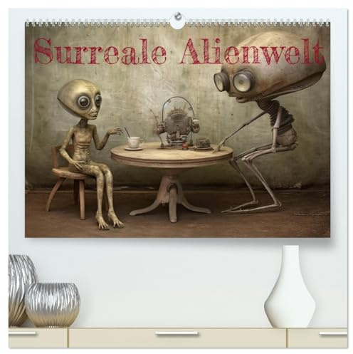 Surreale Alienwelt (hochwertiger Premium Wandkalender 2026 DIN A2 quer), Kunstdruck in Hochglanz: Coole skurrile Aliens - KI generiert (CALVENDO Spass)