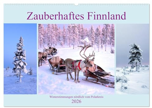 Zauberhaftes Finnland (Wandkalender 2026 DIN A2 quer), CALVENDO Monatskalender: Winterstimmungen in Finnland nördlich vom Polarkreis (CALVENDO Natur)