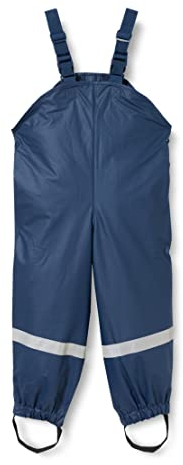 Playshoes Pantaloni fango, salopette antipioggia, fodera in tessuto, Pantaloni antipioggia antivento e impermeabili Unisex - Bambini e ragazzi, marino, 128