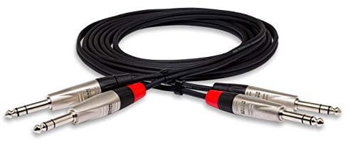 Hosa HSS-010X2, Pro Stereo Interconnect, Dual REAN 1/4 in TRS to Same, 10 ft
