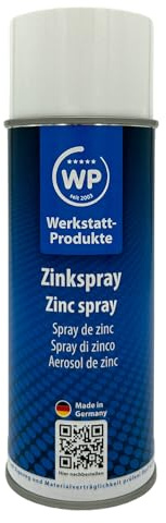 Werkstatt-Produkte Zinkspray 400ml Korrosionsschutz mit über 90% reinem Zink im Trockenfilm – hitzebeständig bis 500°C, schnelltrocknend, überlackierbar Punktschweißfähig WP
