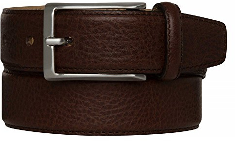 Roy Robson Herren Leder Gürtel aus Kalbnappa-Leder soft Semi-Glanz 35 mm braun, Länge:90