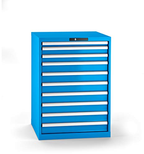 Lista | Schubladenschrank | Stahlblech | HxB 1000 x 717 mm | 10 Schubladen | lichtblau