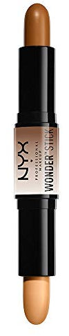 NYX Professional Makeup Wonder Stick, Doppelseitig, Highlighter and Konturenstift, Cremige Textur, Farbton: Deep
