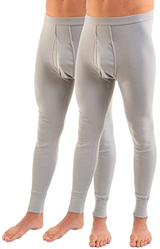 HERMKO 3540 2er Pack Herren Lange Unterhose Long Johns (Weitere Farben) Bio-Baumwolle, Größe:D 9 = EU 3XL, Farbe:grau