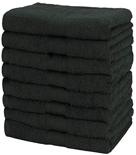 NatureMark 8er Pack Handtücher, 100% Baumwolle, 50 x 100 cm, Handtuch Set Schwarz
