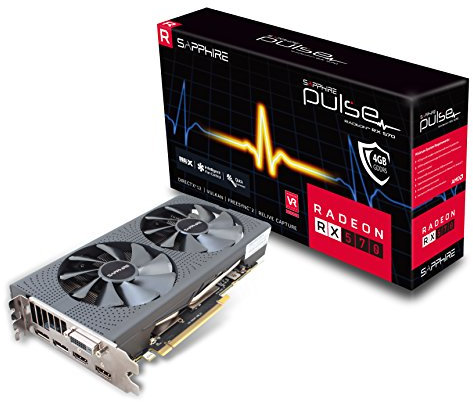 SAPPHIRE Radeon RX 570 4 GB GDDR5 Pulse Radeon RX 570 4 Go GDDR5 – Carte Graphique AMD Radeon RX 570, 3840 x 2160 Pixels, 1284 MHz, 4 Go, GDDR5